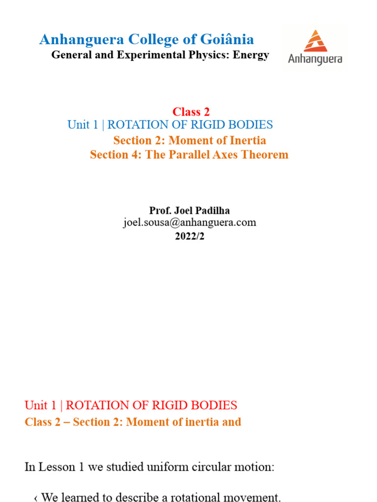 Moment of Inertia in Rigid Bodies | PDF | Rotation Around A Fixed Axis ...