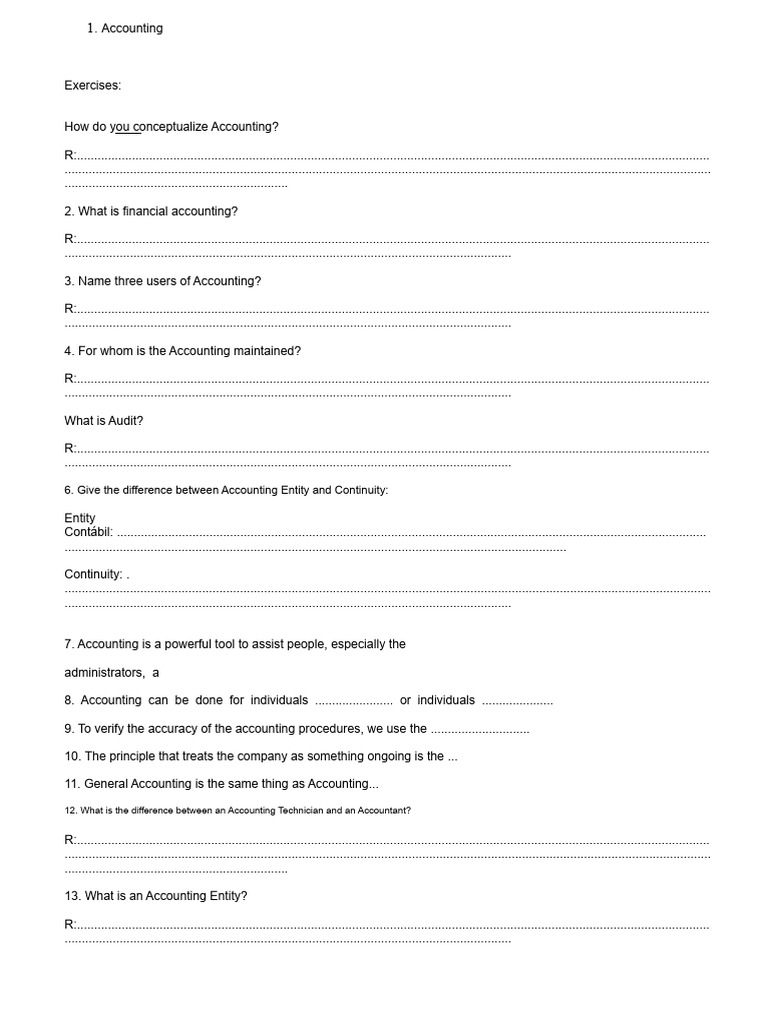 Accounting Concepts and Exercises Guide | PDF | Depreciation | Expense