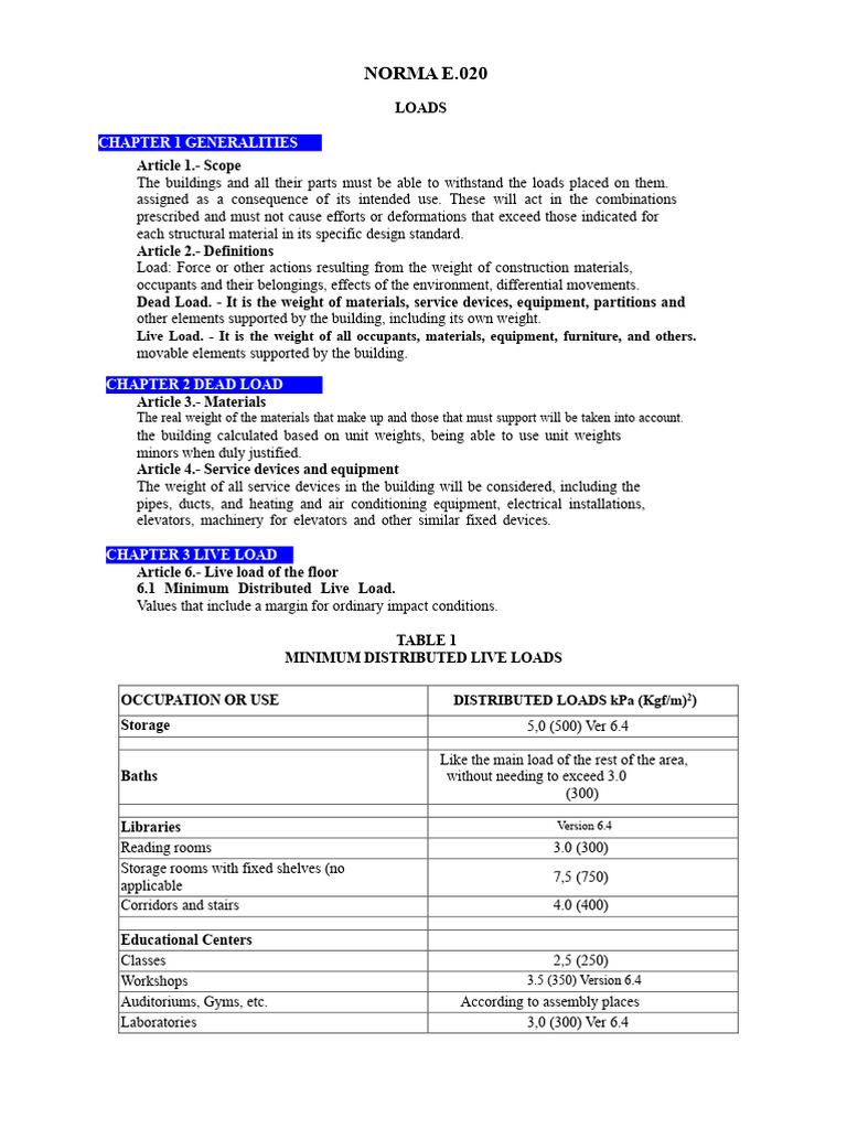 E.020 Loads | PDF | Structural Load | Crane (Machine)