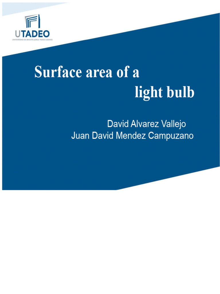 Surface Area Calculation of Light Bulb | PDF | Integral | Area