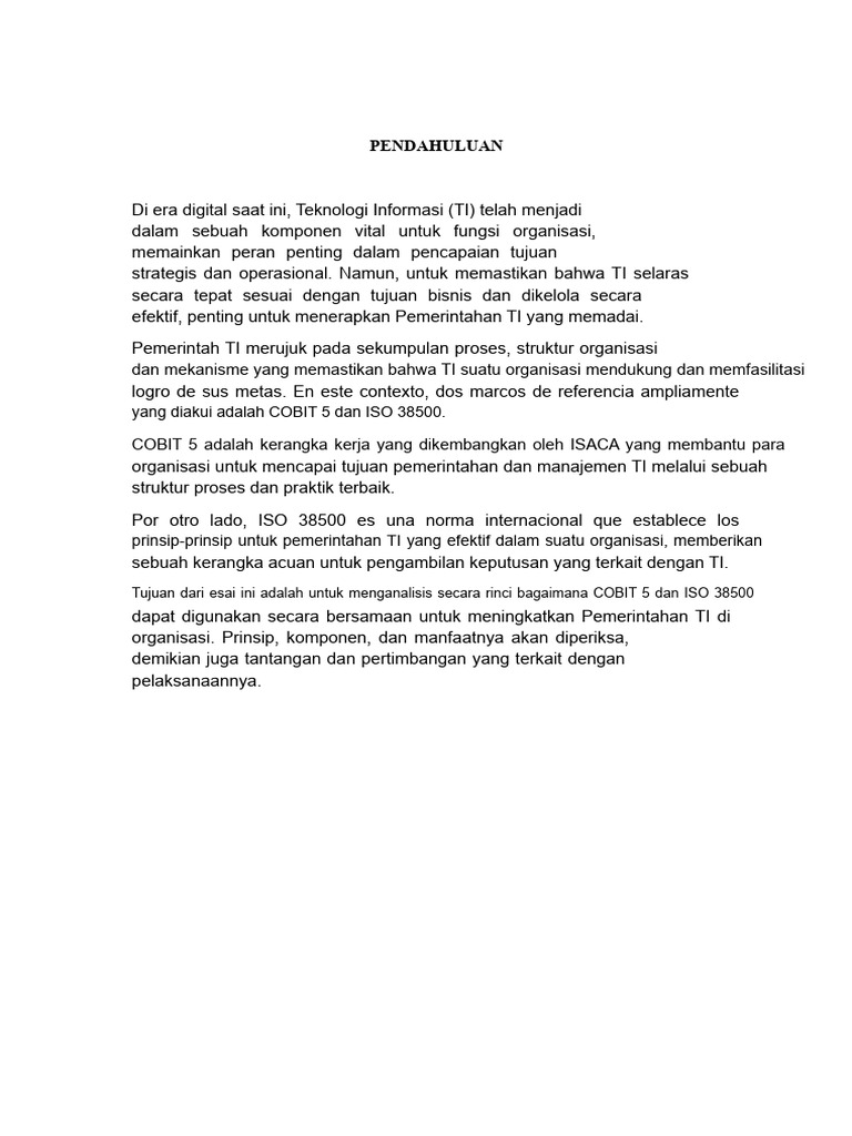 Sinergi COBIT 5 dan ISO 38500 dalam TI | PDF