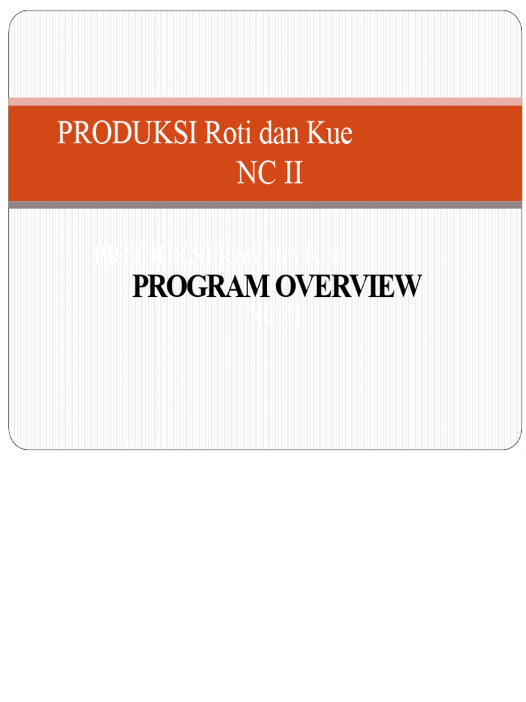Pelatihan Produksi Roti dan Kue NC II | PDF