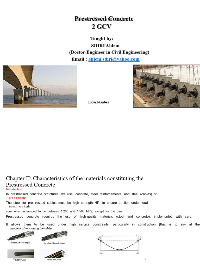 Characteristics of Prestressed Concrete | PDF | Concrete | Prestressed ...