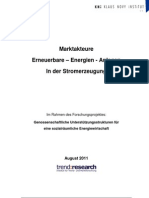 Marktakteure Erneuerbare Energie Anlagen in Der Stromerzeugung 2011