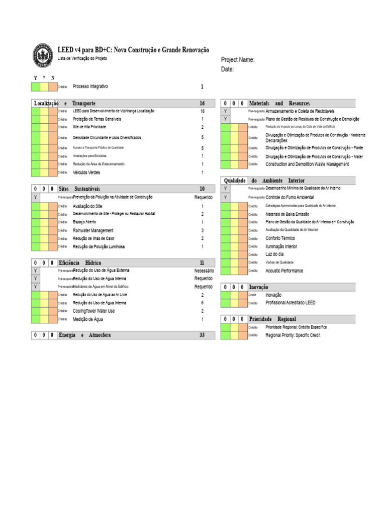Checklist LEED v4 para Construção Sustentável | PDF | Desperdício ...