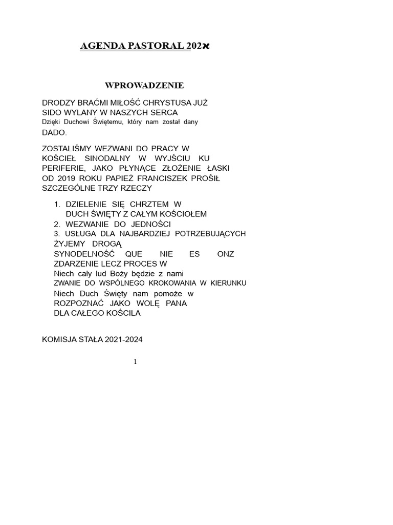 Agenda Pastoral 2024 Oryginał - Kopia | PDF