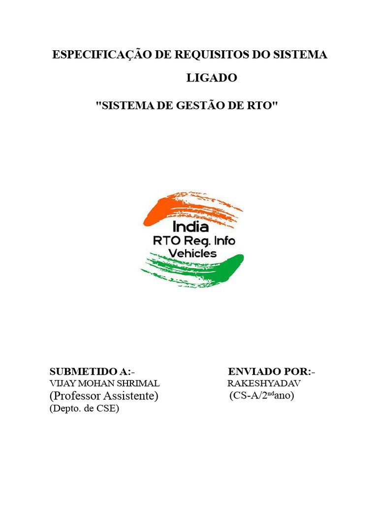 Sistema de Gestão RTO: Especificações e Análise | PDF | Testes de ...