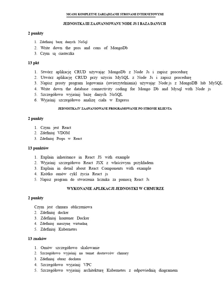 Ważne Pytania FSWD | PDF
