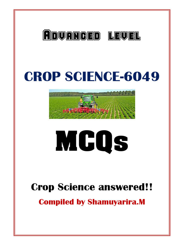 Advanced Level Crop Science MCQs Guide | PDF | Plant Hormone ...