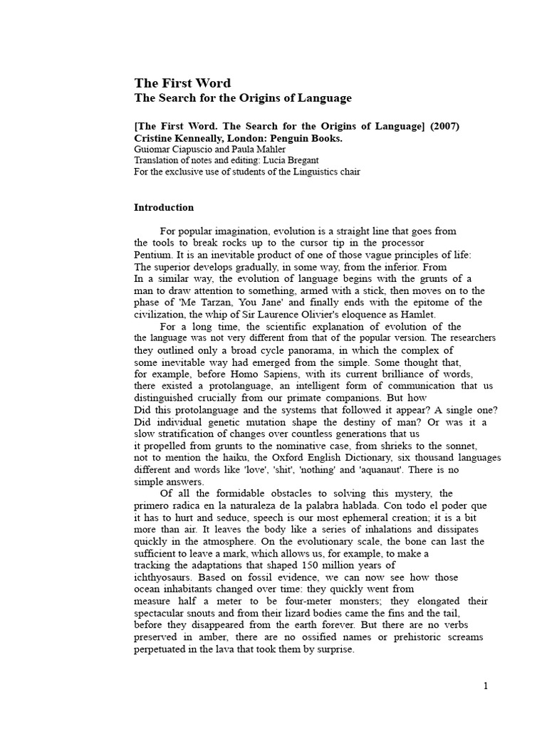 Origins of Language Evolution Explained | PDF | Origin Of Language ...