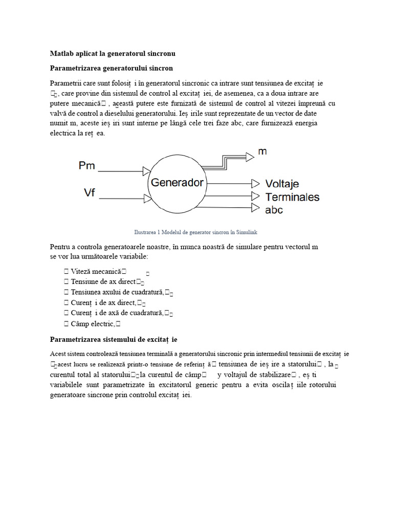 Matlab Aplicat La Generatorul Sincron | PDF