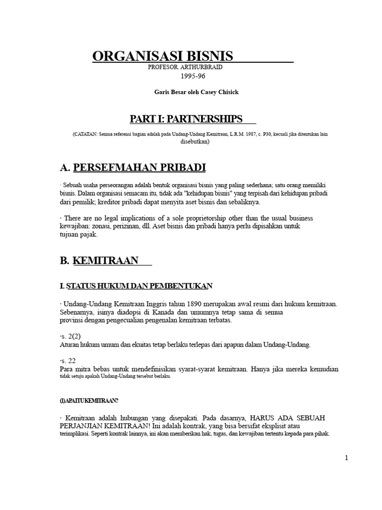 Panduan Hukum Kemitraan Bisnis | PDF