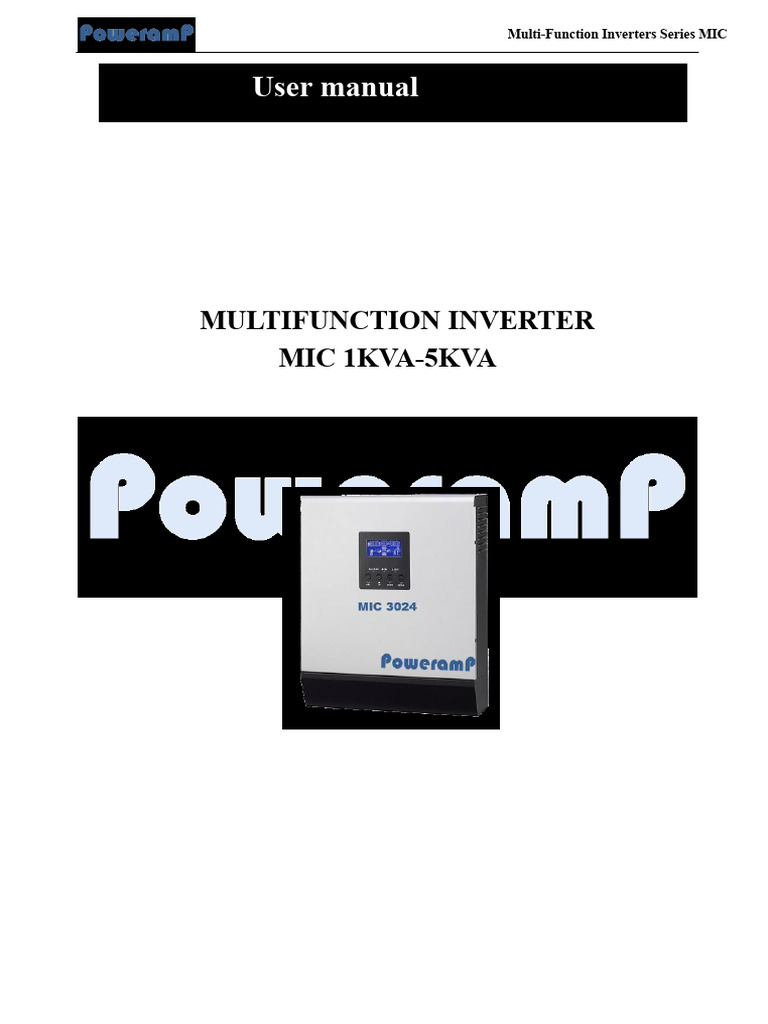 MIC Series Multi-Function Inverter Manual | PDF | Battery Charger ...