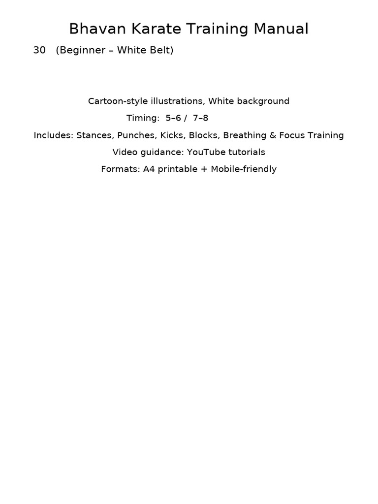 Beginner Karate Training Manual | PDF