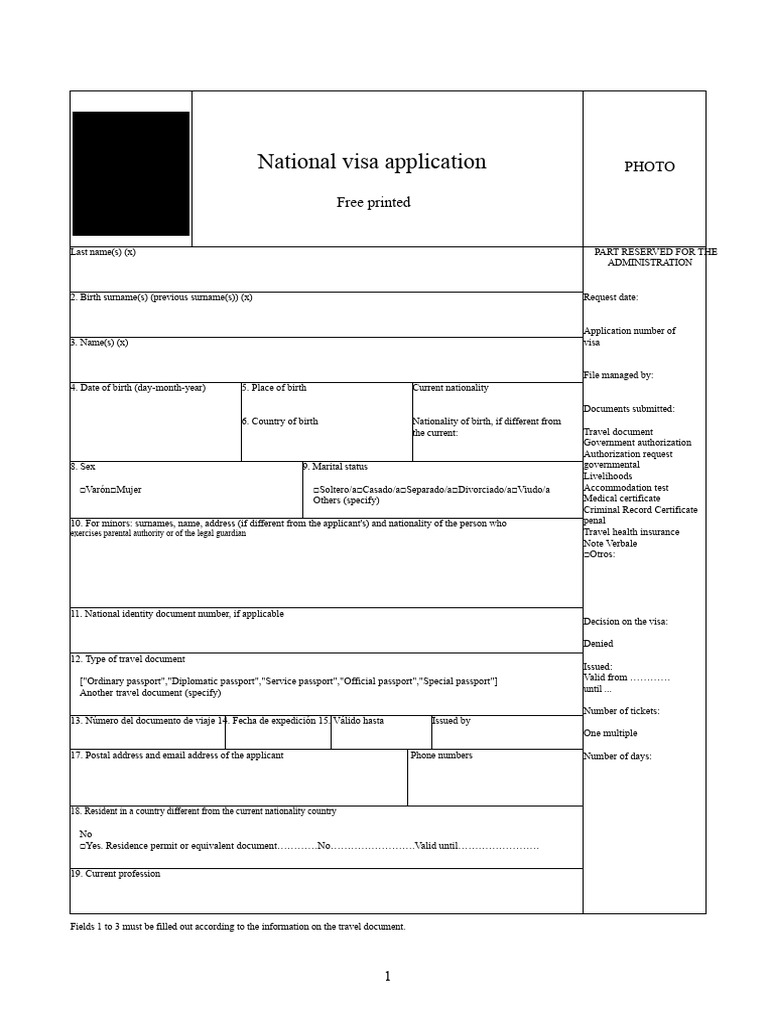 National Visa Application Form Guide | PDF | Travel Visa | Identity ...