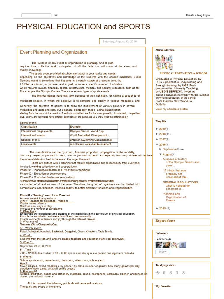 Event Planning for School Sports | PDF | Sports