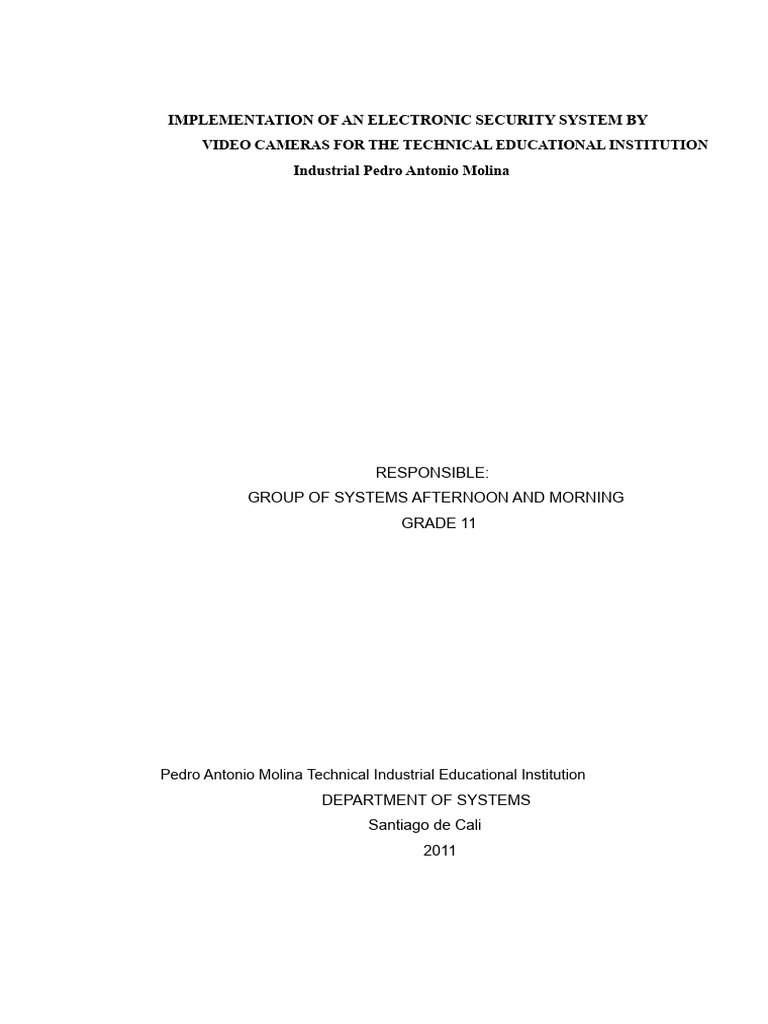 Electronic Security System Implementation | PDF | Camera Lens | Aperture