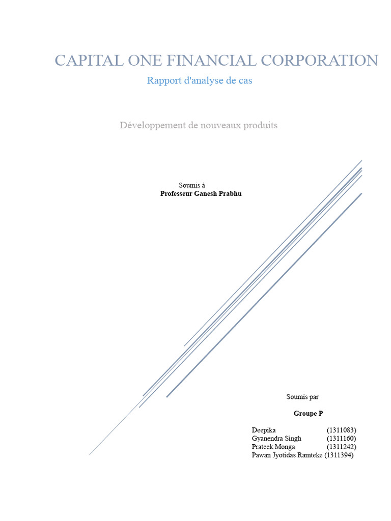 Stratégies de produit de Capital One | PDF | Banques | Business