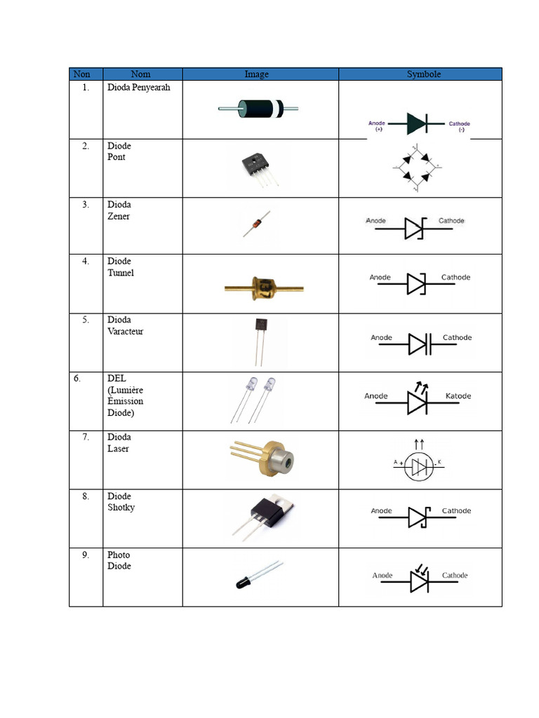 Types de diodes électroniques expliqués | PDF