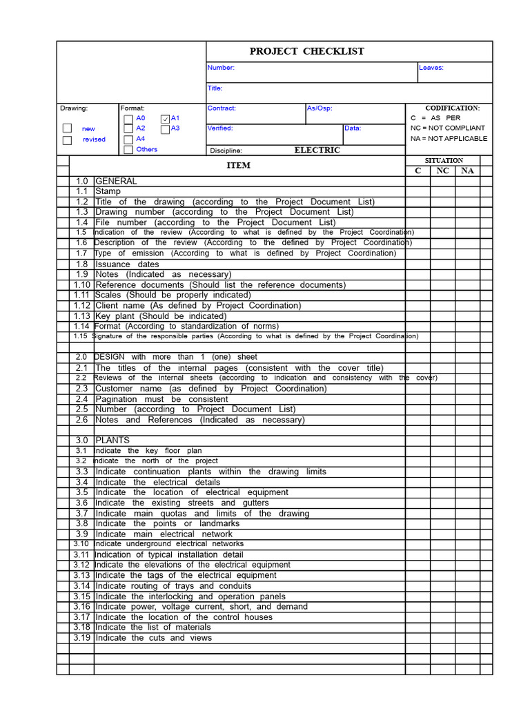 Electrical Project Checklist Guide | PDF