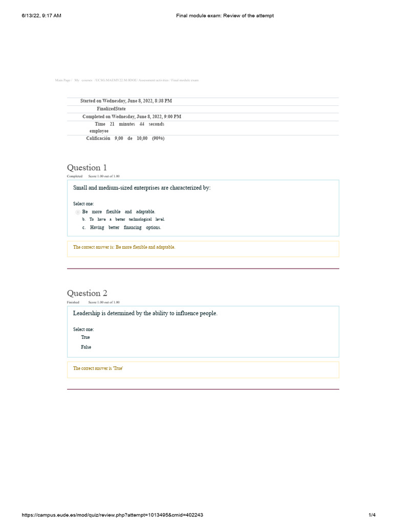 Final Module Exam Attempt Review | PDF | Psychology | Social Psychology
