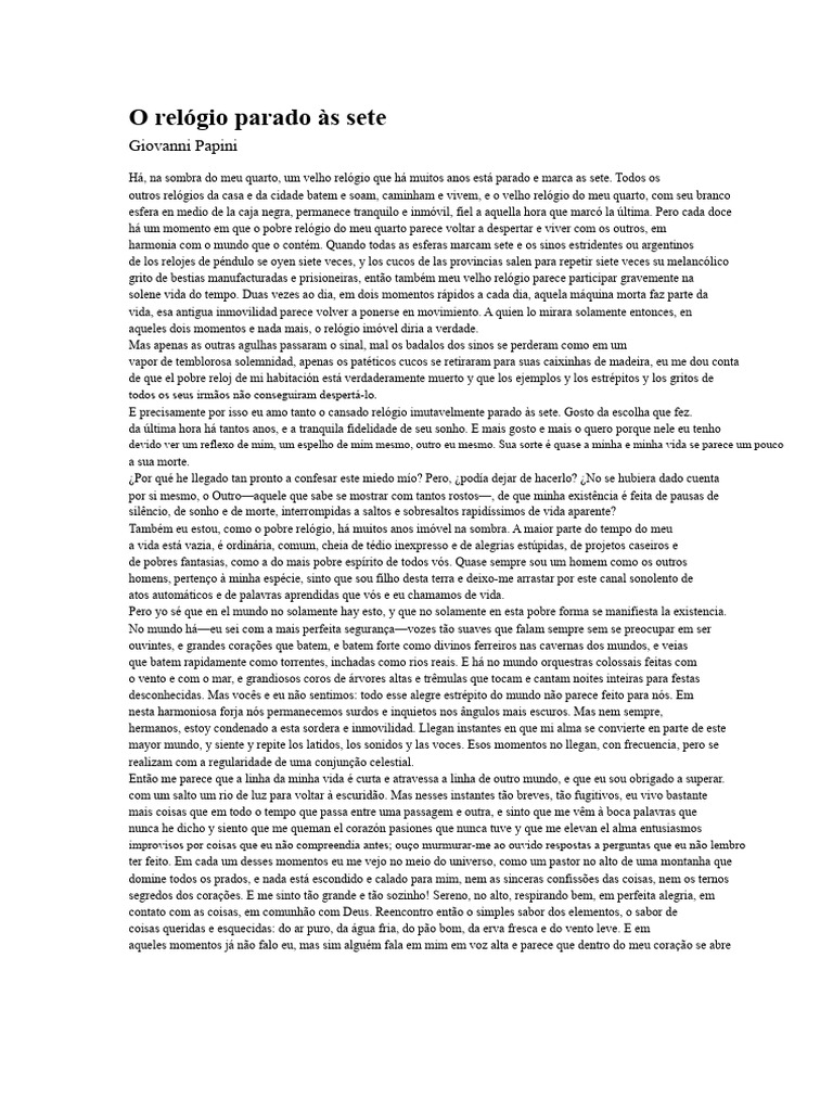 Reflexões sobre o Tempo e a Imobilidade | PDF | Tempo