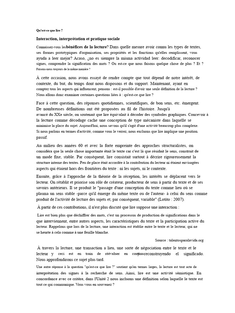 Comprendre la lecture : enjeux et pratiques | PDF | Hypertexte | Cognition