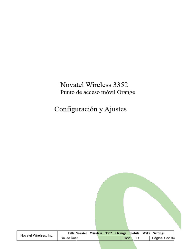 Novatel Wireless 3352 Config_Settings_V01 | PDF | Enrutador ...