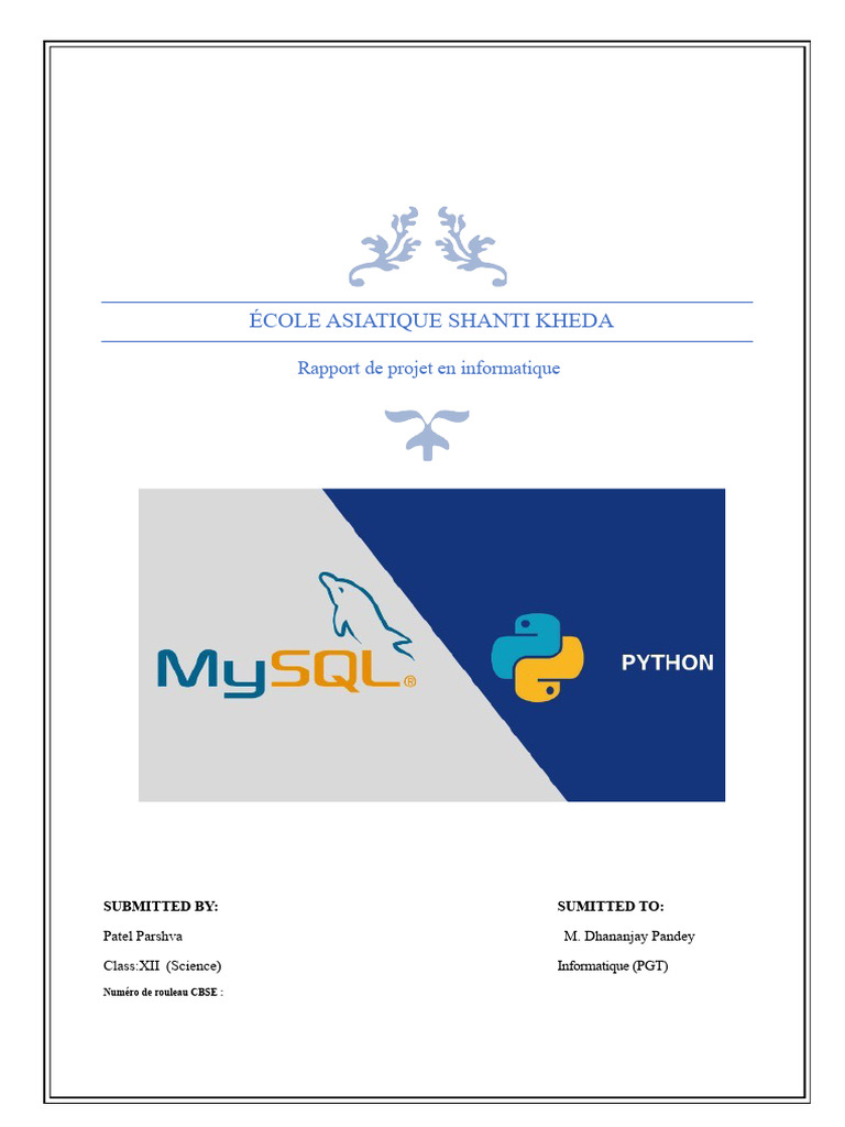 Gestion des Vols avec Python et MySQL | PDF | Matériel informatique ...