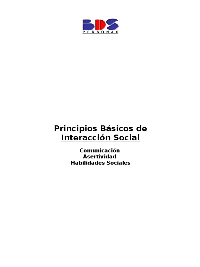 Principios Básicos de Interaccion Social | PDF | Habilidades sociales ...