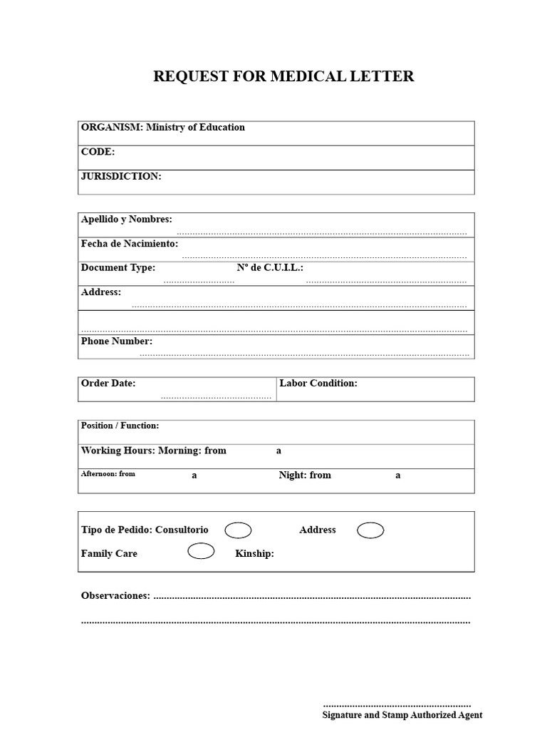 Medical Letter Request Form | PDF
