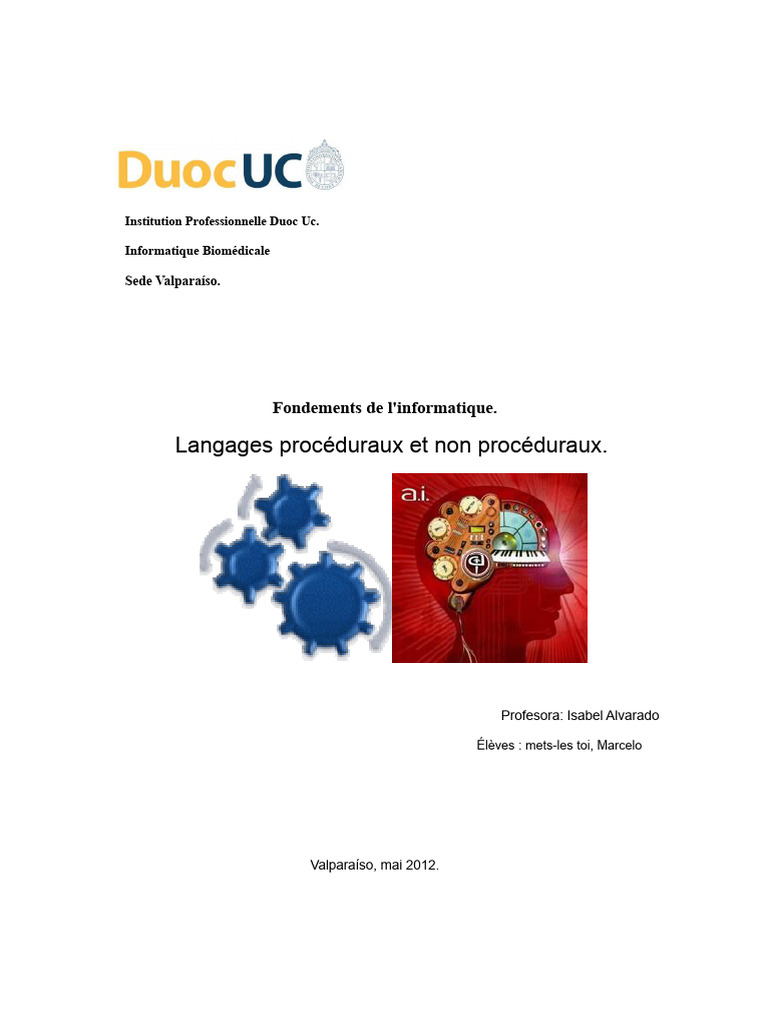 Langages de Programmation : Procédural vs Non-Procedural | PDF ...