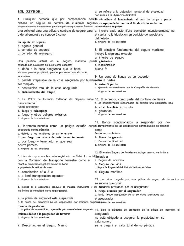 Conceptos Clave del Seguro Marítimo y de Incendio | PDF | Póliza de ...