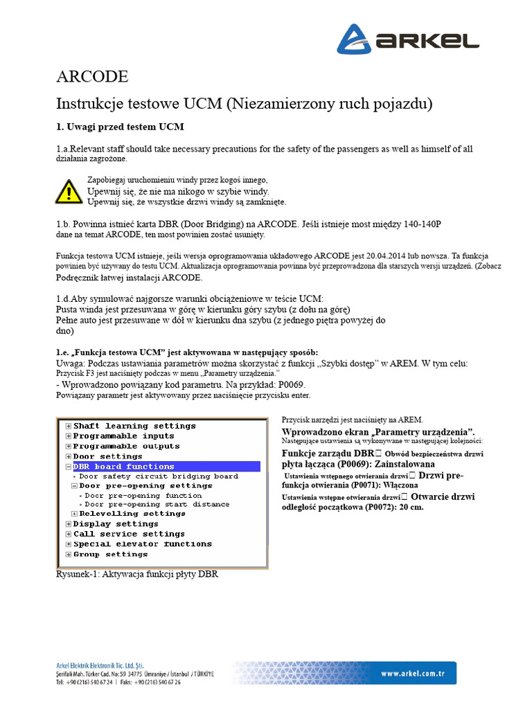 Instrukcje Testowe ARCODE UCM Wersja 13. | PDF