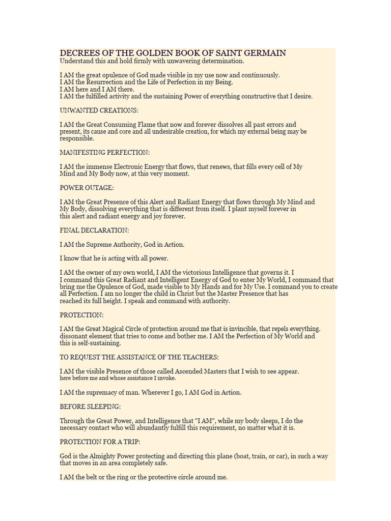 Decrees for Manifesting Divine Power | PDF | Love | Divinity