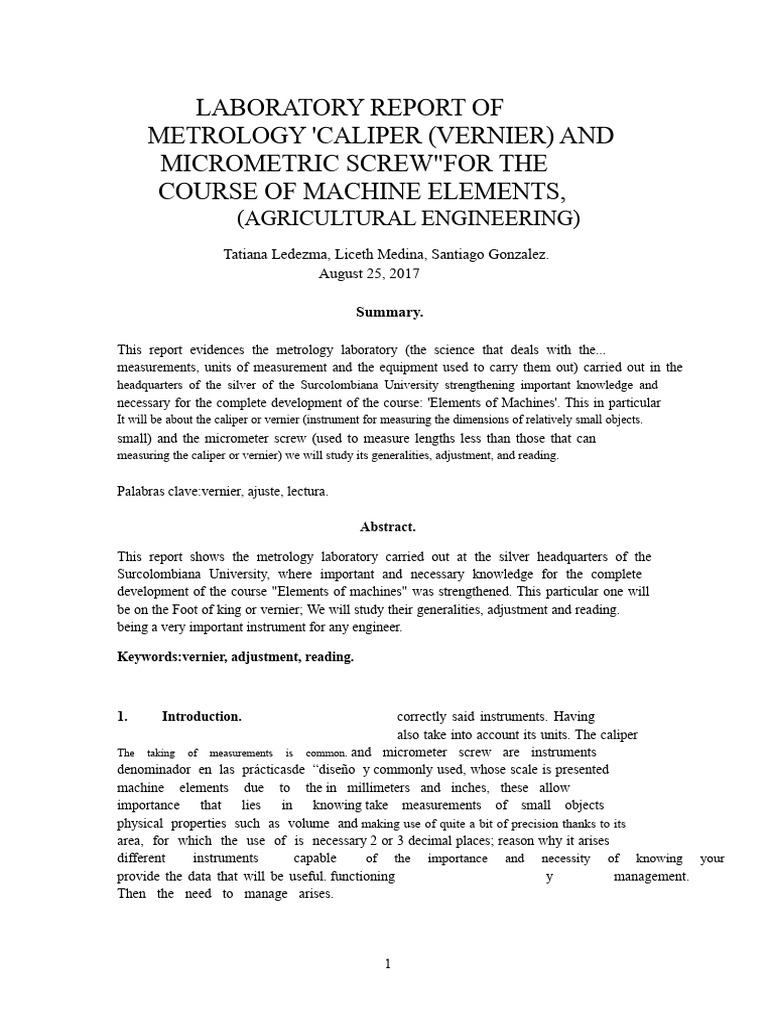 Metrology Lab Report 