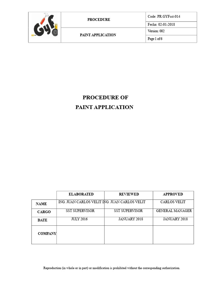 Paint Application Procedure Guide | PDF | Paint