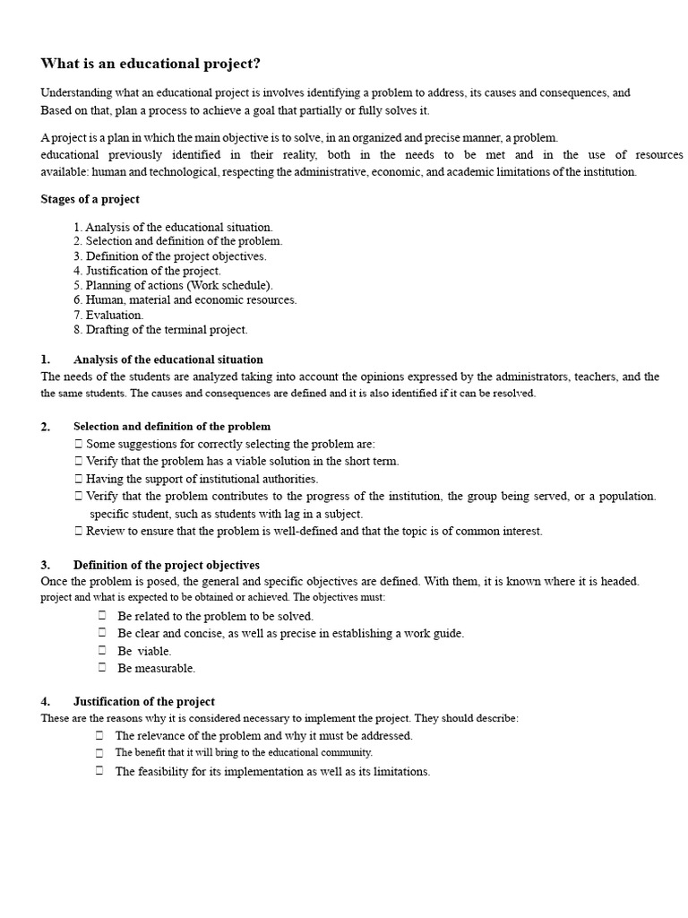 Understanding Educational Projects | PDF | Evaluation