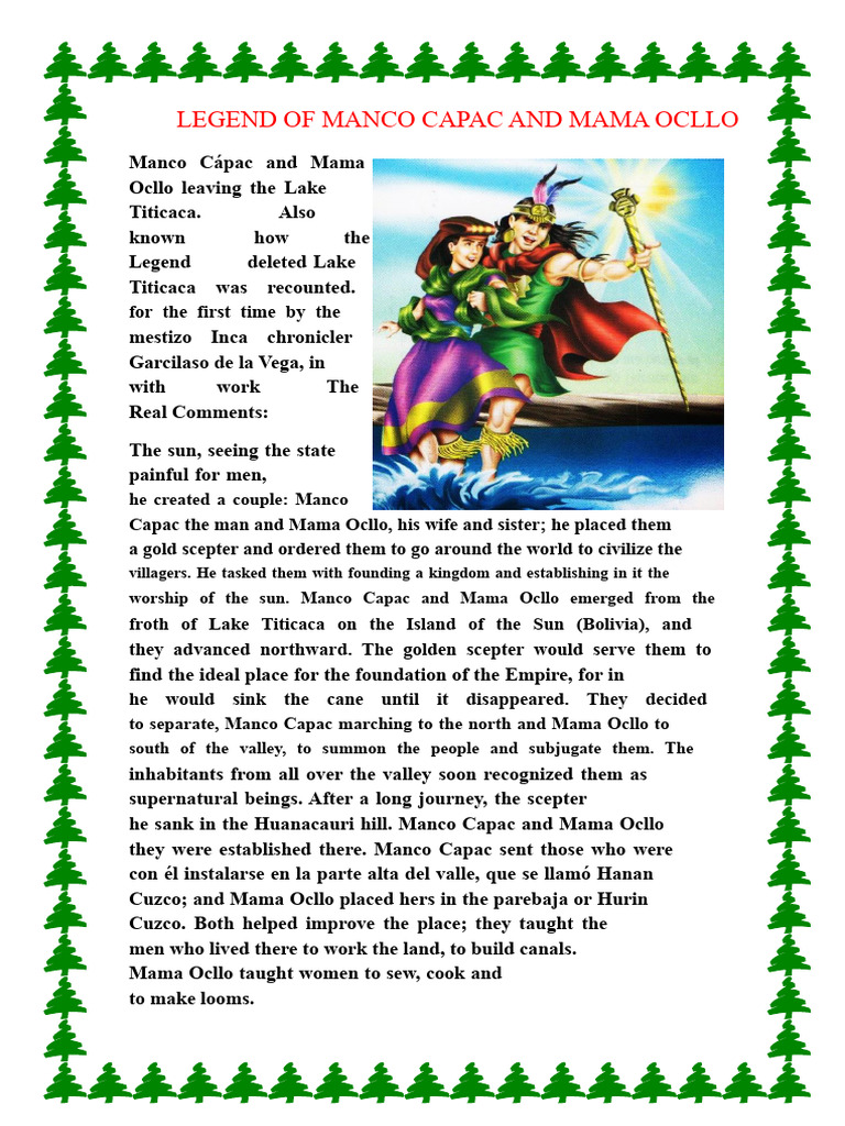 Legend of Manco Capac and Mama Ocllo | PDF