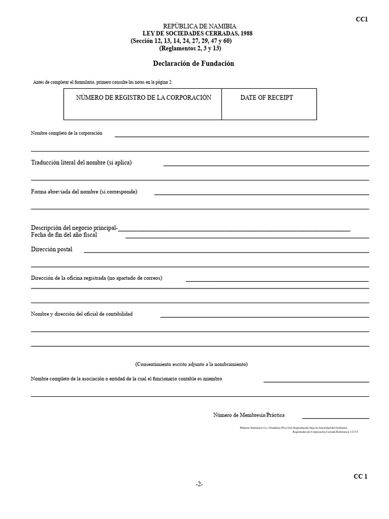 Formulario CC1 para Sociedades Cerradas | PDF | Corporaciones