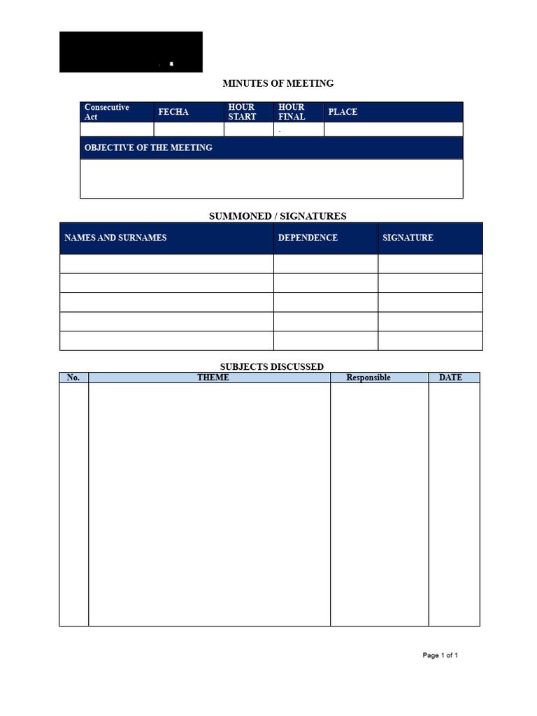 Field Minutes Format V2 | PDF