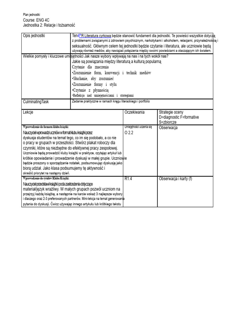 Eng4c Jednostka 2 | PDF