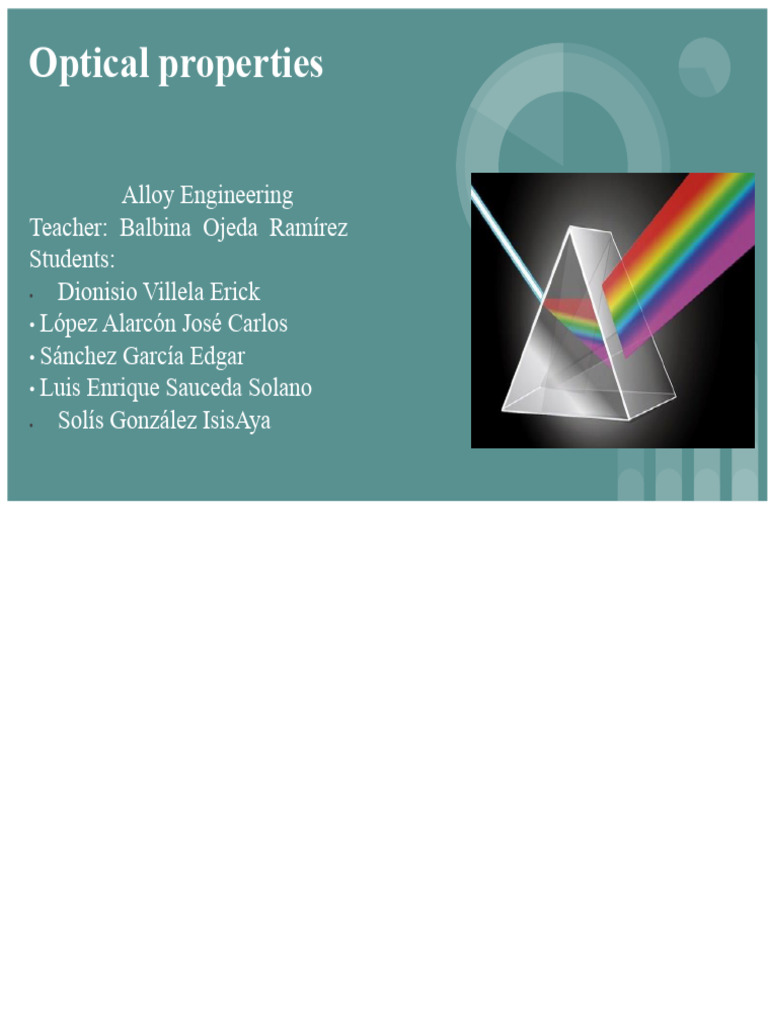 Optical Properties | PDF | Light | Refractive Index