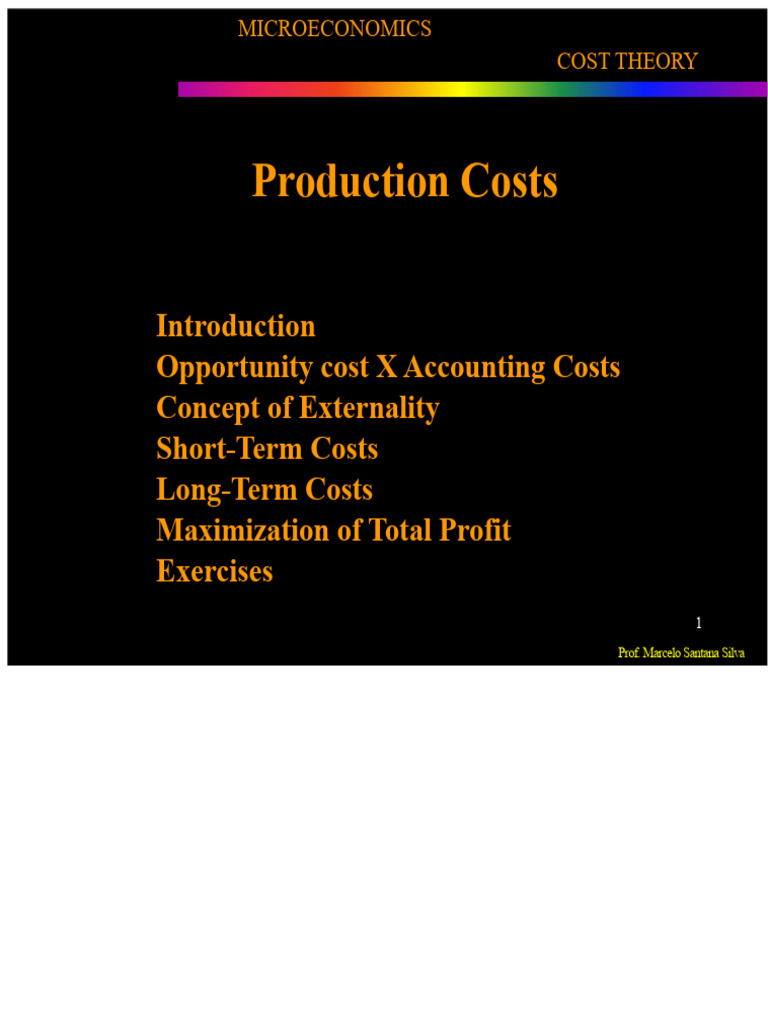Theory of Costs | PDF | Microeconomics | Marginal Cost