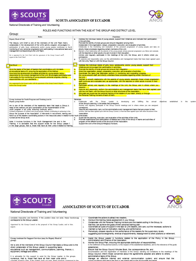 Roles and Functions Within The Scout Movement | PDF | Regulatory ...