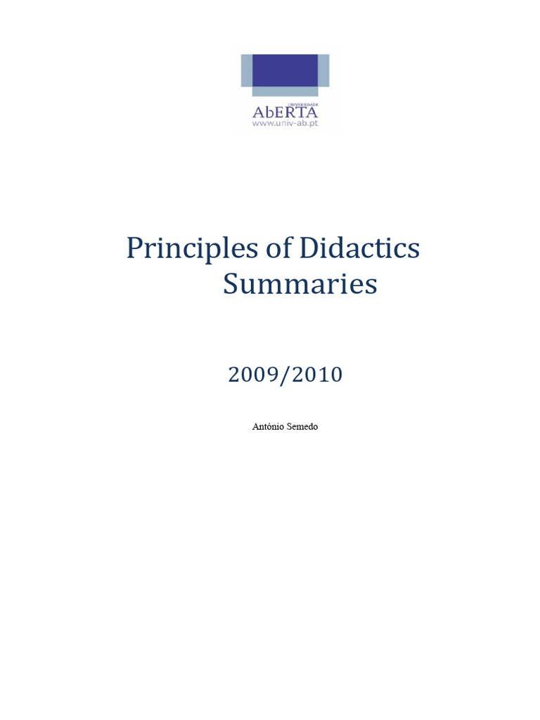 Didactics Principles for Effective Teaching | PDF | Teachers | Learning