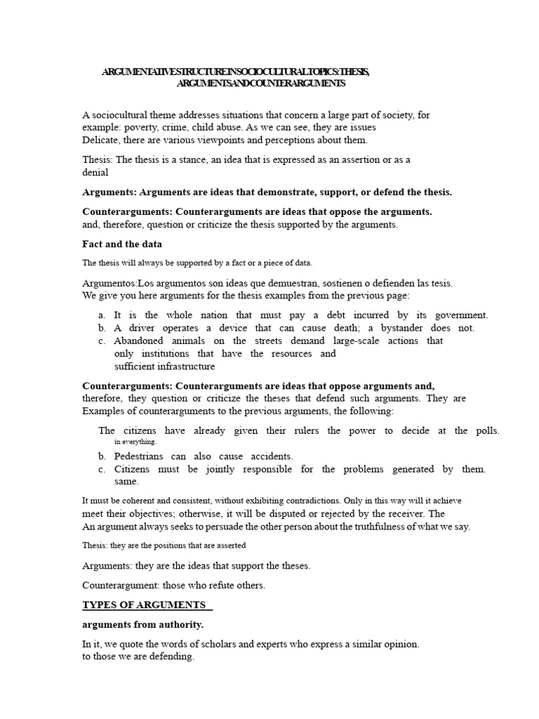 Sociocultural Argumentative Structure Guide | PDF | Argument | Reason