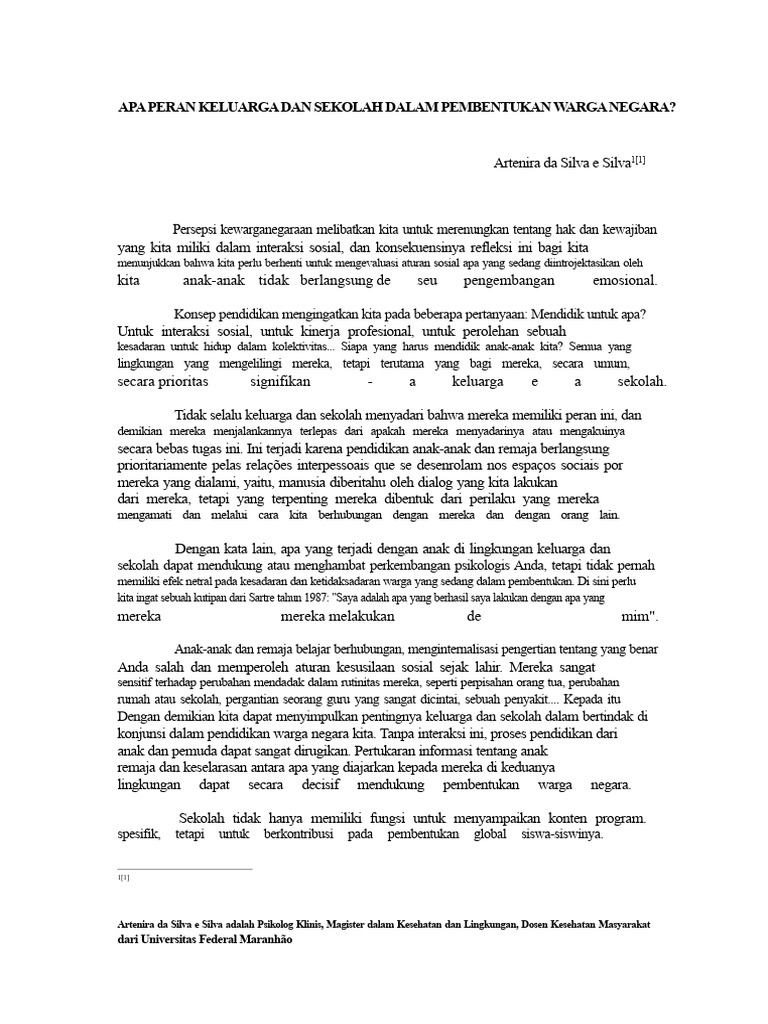 Peran Keluarga dan Sekolah dalam Kewarganegaraan | PDF