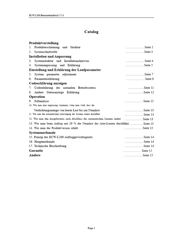 Manual Zur ECW L200 Wägezelle | PDF