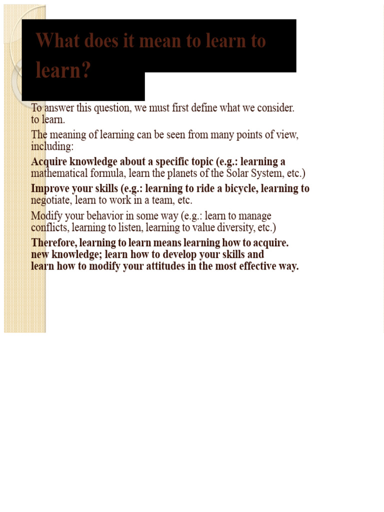 Mastering the Art of Learning to Learn | PDF | Learning | Knowledge